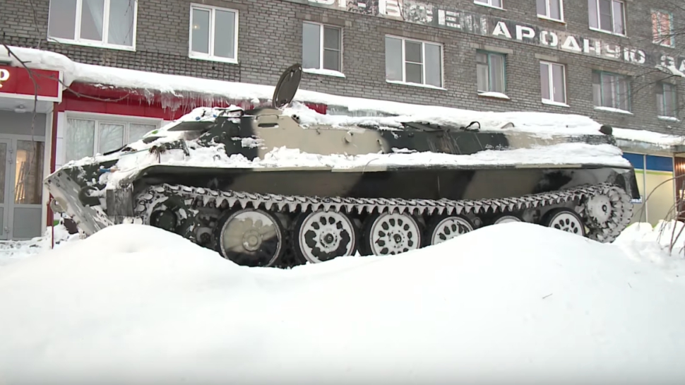 Drunk Russian Man Tank-Smashes Corner Store, Steals Wine