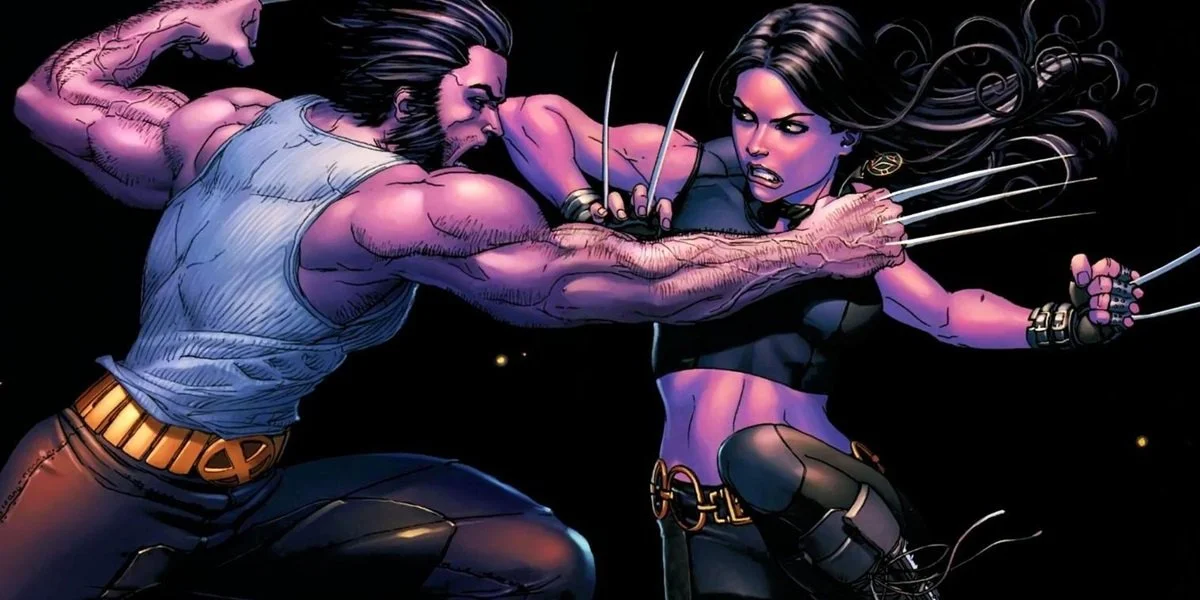 Laura Kinney fights her father Logan in the pages of Marvel Comics.